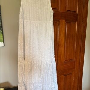 On Earth Cream Empire Waist Sleeveless Dress